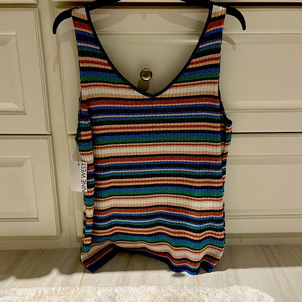 Nine West Multicolor Striped Tank Top